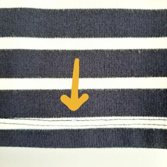 MAEVE Anthropologie Structured Off-The-Shoulder Top Blue & White Sz S Flawed - Picture 8 of 16